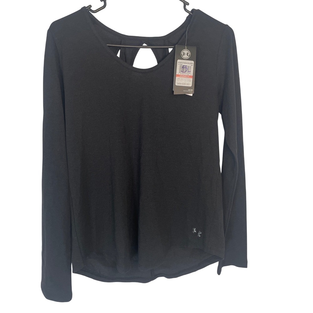 Under Armour Womens Long Sleeve Shirt Back Cutout‎ XS Athleisure Gymwear Yoga